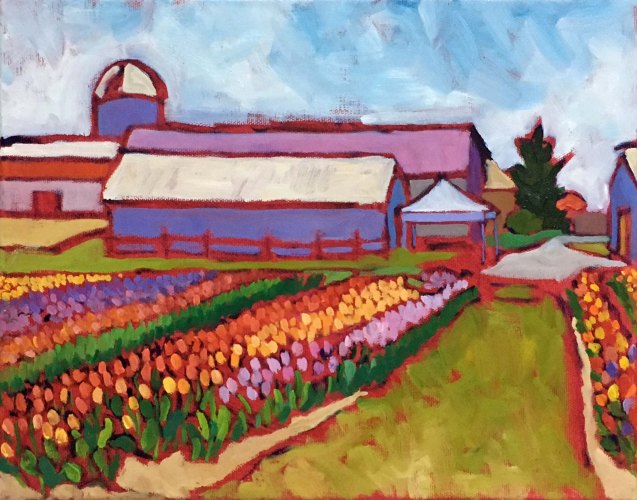 Original Farm Landscape Oil Painting for sale