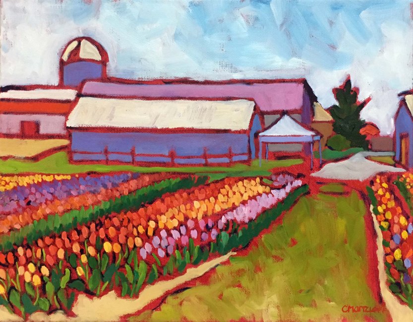 Farm Landscape Oil Painting on canvas