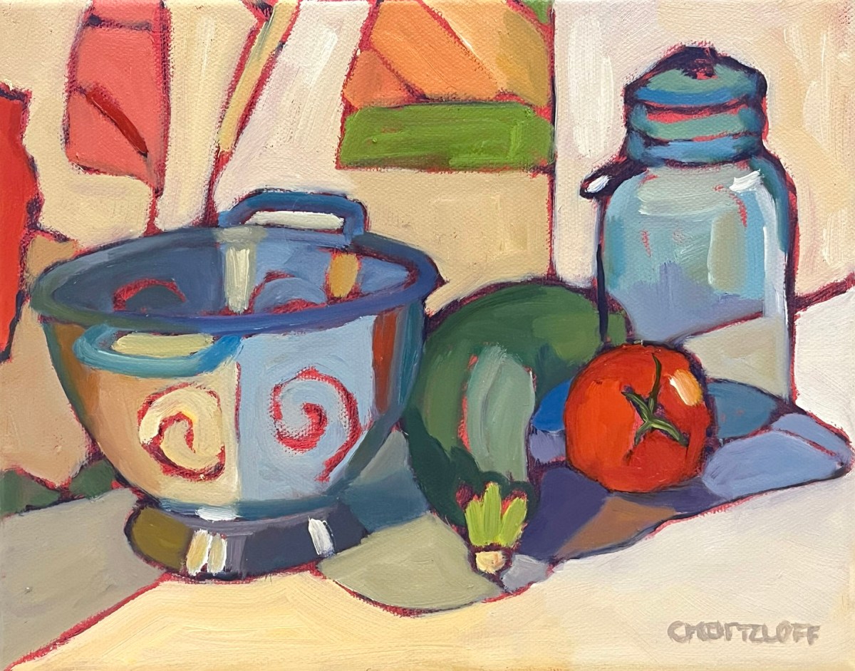 Vibrant Vintage Kitchen Oil Painting | Contemporary Artwork – CATHERINE ...